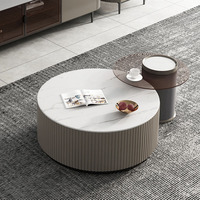 Table basse de style italien, luxe léger, en pierre, combinaison de meubles de salon, table basse moderne en marbre