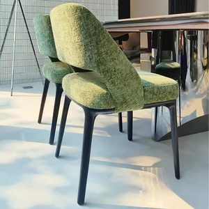 Ensemble <span class=keywords><strong>de</strong></span> chaises <span class=keywords><strong>de</strong></span> salle à manger nordique moderne à dossier haut en bois massif tissu en cuir <span class=keywords><strong>4</strong></span> chaises pour bureau à domicile parc Designer Table à manger meubles - Product Image 6