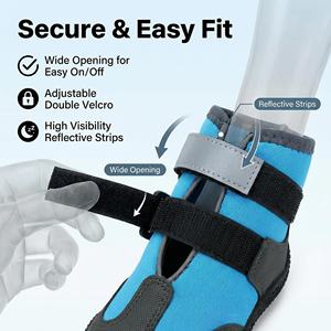 Botas de lluvia para perros Yearning Dog, suela suave, transpirables, de felpa, de goma, impermeables, antideslizantes, para exteriores (cuatro piezas de un conjunto) - Product Image 3