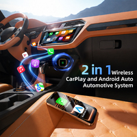 Nuevo Adaptador de Coche Portátil JMC 2 en 1 USB BT Mini con Mirror Link, Control de Volante Manos Libres, CarPlay y Android Auto