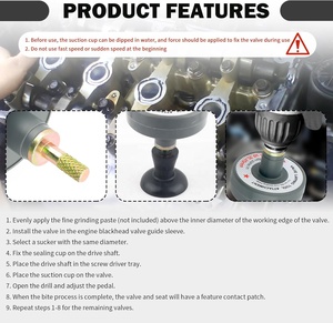 Kit de Herramientas para Lapidar Válvulas Multicolor con 5 Adaptadores de Ventosa, Diseño Duradero, RPM Máx. 1000-1250, Herramienta de Reparación y Mantenimiento - Product Image 6