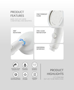 Hochdruck-Handbrause mit Dreifach-Wasserauslass, Chrom-Finish, Ein-Tasten-Stopp, Einstellbarer Wassersparmodus für Hotel und Apartment - Product Image 3