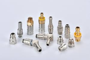 <span class=keywords><strong>Raccord</strong></span> rapide autobloquant en laiton nickelé droit, à débit total, avec joint jaune, type pagode, pour tuyau et tube - Product Image 2