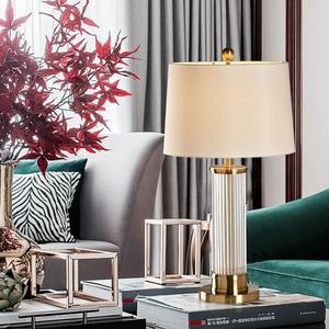 Hotel Luxury Modern Linen Fabric Lampshade Brass Table <b>Lamp</b> LED <b>Touch</b> Control Eco-Friendly Warm White Home Decoration Night - Product Image 3