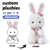 Peluche de lapin douce personnalisée en gros, écologique, pour sacs à dos d'enfants avec animaux en peluche