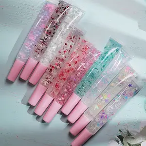 Para lipgloss recipientes embalagem mini tubo macio flavored meninas lipgloss cristal geléia hidratante lip oil