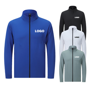 Mens Gym Plain <b>Workout</b> <b>Jackets</b> High Quality Flat Cuffs Sportswear Zipper Pocket Running <b>Jacket</b> Custom Logo - Product Image 5