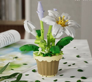 Bloques de Construcción de Bonsái de Rosa del Amor Eterno |   Kit de Maceta con Degradado Rojo y Marrón, Regalo Romántico para el Día de San Valentín - Product Image 3