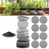 Grille de drainage pour pot de fleurs, tampon en maille pour trous de drainage, tapis de fond de pot pour bonsaï, pour éviter la perte de terre dans les jardinières et pour les plantes succulentes