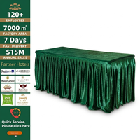 Nappe de table ajustée en velours froissé sur mesure pour hôtels, banquets, buffets, événements, location et fournisseur en gros