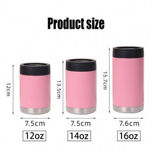Custom 12oz 14oz 16oz US Australia Promotional Metal Double Wall Insulated Stainless Steel Soda <b>Beer</b> Stubby Holder Can Cooler - Product Image 3