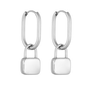 Bán Buôn Unisex Thép Không Gỉ Khóa Trái Tim Hoop Bông Tai Thời Trang <span class=keywords><strong>Punk</strong></span> Phong Cách Huggie Bông Tai Cho Phụ Nữ Quà Tặng Ngày Kỷ Niệm - Product Image 6