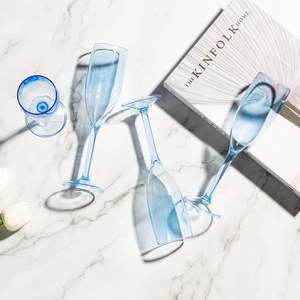 Flûtes à champagne bleues <span class=keywords><strong>incassables</strong></span> en plastique, <span class=keywords><strong>verres</strong></span> à vin réutilisables en acrylique <span class=keywords><strong>pour</strong></span> la décoration de fêtes au bord de la piscine - Product Image 3