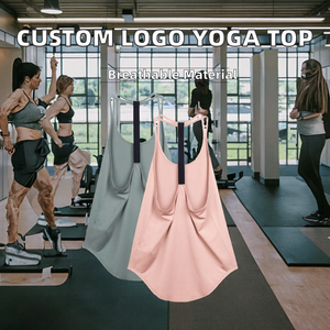 Custom Logo Women's Summer Fitness Yoga Sleeveless Stand Collar <b>Crop</b> <b>Tops</b> Breathable Soft Eco-Friendly Sports Gym Tank <b>Tops</b> - Product Image 2