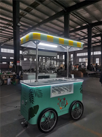 Chariot à glaces neuf sur roues avec congélateur, évier simple et armoire, personnalisable avec logo, à vendre