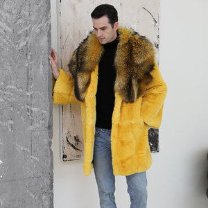 Eccellente <span class=keywords><strong>Cappotto</strong></span> <span class=keywords><strong>in</strong></span> Vera <span class=keywords><strong>Pelliccia</strong></span> di Coniglio Rex <span class=keywords><strong>con</strong></span> Grande <span class=keywords><strong>Collo</strong></span> <span class=keywords><strong>in</strong></span> <span class=keywords><strong>Pelliccia</strong></span> di Procione per <span class=keywords><strong>Uomo</strong></span> - Product Image 4