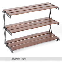 Table de rangement pliable multi-niveaux en bois massif pour le camping, mobilier d'extérieur moderne
