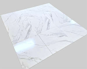 Carrara Weiß Marmor-Optik Porzellan-Bodenfliesen 60x60cm 600x600mm 9mm Dicke Antibakteriell Verschleißfest - Product Image 5