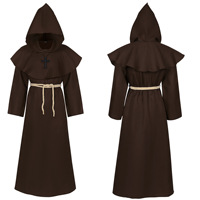 Robes de moine médiéval Costumes de prêtre Costumes de cosplay de pasteur Costumes d'Halloween