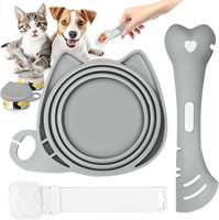 Portable chat bande mangeoire bols multifonctionnel liquable humide chat traiter distributeur coloré chat barre