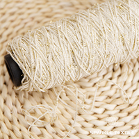 Fancy Metallic Glitter Yarn Imitation Linen Polyester Rope Texture Yarn for Hand & Machine Knitting Hat