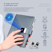 Classeur à anneaux pour tablette de 7 pouces avec logo personnalisé et empreinte digitale Classeur à feuilles mobiles pour ordinateur portable sans fil avec batterie externe et disque USB