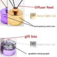 LANGXU Collier de réutilisation inhabituelle de couleur pourpre doré électrolytique Bouteille d'emballage décorative d'huile de qualité supérieure pour diffuseur 100 Ml