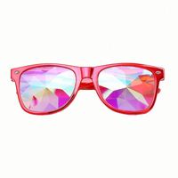 Logo personnalisé Offre spéciale Fashion Party Lunettes de soleil Lunettes de soleil kaléidoscope carrées à verres diffractés colorés