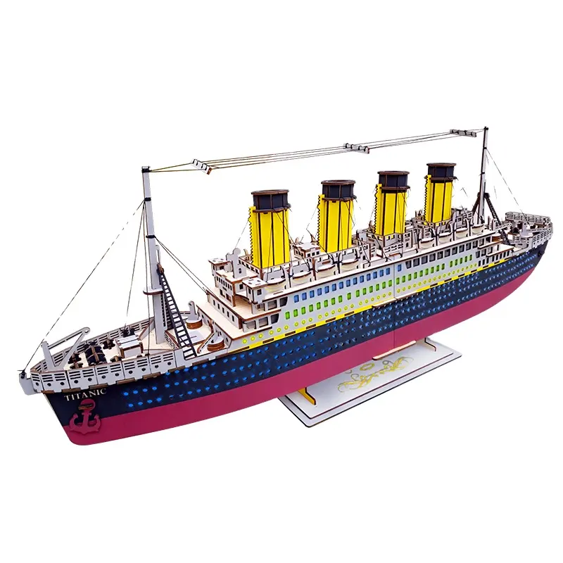 Wholesale Laser Cut RC Large Scale Big Ship Models Titanic 3D Wooden Puzzle Ship Model