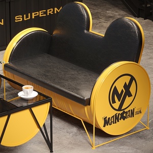 Conjunto de Asientos de Metal Estilo Industrial - Muebles de <span class=keywords><strong>Bar</strong></span> Duraderos para Exteriores para Cafeterías, Bares y Cafeterías para <span class=keywords><strong>Gatos</strong></span> - Product Image 4