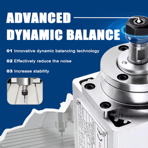 มอเตอร์แกนหมุน CNC ER32 ความเร็วสูง 18000 รอบต่อนาที 5KW 220V/380V ระบายความร้อนด้วยอากาศ ความแม่นยำสูง เสียงรบกวนต่ำ สำหรับงานเจาะ พร้อมลูกปืน - Product Image 2
