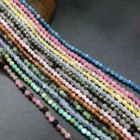Perles Rondes Facettées Naturelles Petites Pierres Précieuses Taillées à Facettes Énergétiques 2mm 3mm 4mm Perles Libres pour la Fabrication de Bijoux Bracelet Collier