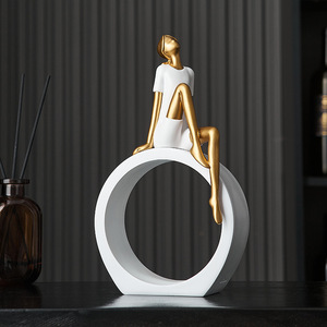 Abstract Resin Figurine Modern Minimalist Light-luxury Home Decor for Living Room <b>TV</b> Cabinet Wine Cabinet Office - Product Image 3