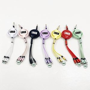 Cable de Alimentación 3 en 1 para Teléfono Móvil, Económico y Promocional, Cable de Datos USB Retráctil de Alta Calidad, Juego de Cables de Carga Rápida con Logotipo Personalizado - Product Image 2
