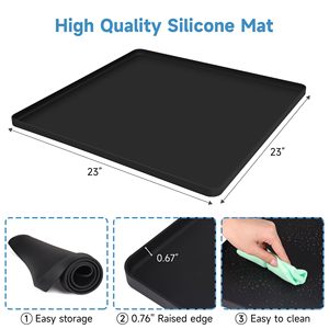 Mini Fridge Refrigerator Freezer Silicone Carpet <b>Floor</b> <b>Protector</b> <b>Mat</b> with Raised Edge Prevent Water Leakage Spills Leaks Drips - Product Image 6
