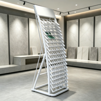 Présentoir sur pied en métal moderne pour échantillons de carreaux de céramique, mosaïque de marbre et pierre, pour salles d'exposition commerciales et magasins