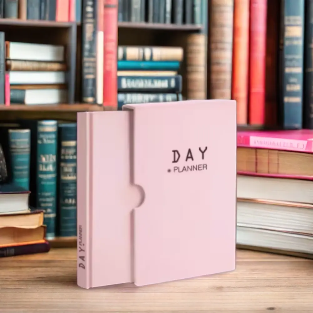 Full Customization Printing 2024 Pink Journal Diary Yearly Planner Slip Case Box Set Journal Notebook For School Office Gift