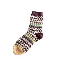 Chaussettes personnalisées en gros, motif rétro nordique, chaussettes en polaire vintage Phénix, respirantes et chaudes, chaussettes mi-mollet pour femme, pour l'hiver et le quotidien