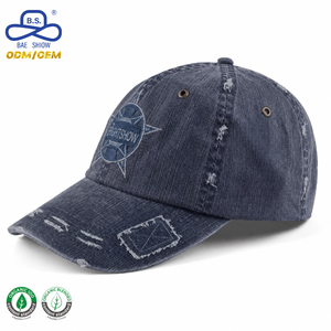 Gorras de béisbol deportivas lavadas de algodón de alta calidad con logotipo bordado personalizado para <span class=keywords><strong>hombre</strong></span>, Gorras planas para correr, sombrero lavado - Product Image 4