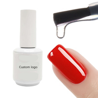 Vente en gros de vernis à ongles gel LED UV 15ml avec super brillance sans essuyage emballage de bouteille de couche de finition épaisse coréenne