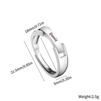 Bague personnalisée pour couples en acier inoxydable plaqué or 18 carats, bijoux personnalisés DIY, design serpent, fiançailles, mode haut de gamme