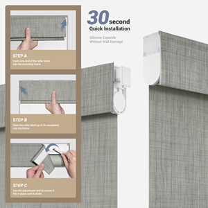 Thông Minh Cơ Động Cơ Cử<span class=keywords><strong>a</strong></span> Sổ Màu Không Có Khoan Rèm Lăn Tùy Chỉnh Vải Sang Trọng Bọc Top Đường Sắt Từ Xa Cho Văn Phòng Khách Sạn - Product Image 6