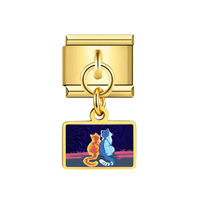 Nouveau Bracelet Modulaire DIY en Acier Inoxydable avec Pendentif Carré, Breloques Italiennes Animaux Mignons (Chiot, Oiseau Marin, Papillon) – Vente en Gros 2026