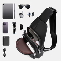 Nouvel Arrivage Sac Bandoulière Classique Tendance pour Homme, Design Multifonctionnel, en PU Imperméable, Fermeture Éclair, Résistant aux Rayures, pour Extérieur