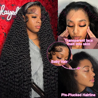 Perruque frontale Deep Wave de 40 pouces, entièrement en dentelle HD 13x4 13x6, perruque de cheveux humains bouclés effet mouillé, perruques frontales en dentelle pour femmes