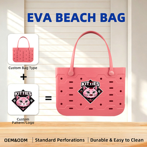 Sac à main pour <span class=keywords><strong>femme</strong></span> en EVA avec logo d'équipe personnalisé, motif ajouré léger, sac fourre-tout portable pour usage quotidien et extérieur - Product Image 1