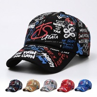 Casquette de baseball personnalisée style graffiti hip-hop, casquettes streetwear, vente en gros, chapeaux unisexes, logo OEM