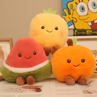 Direct leverbaar groothandel 8 inch Kawaii fruit knuffel superzacht pluche stressverlichtend watermeloen ananas sinaasappel kindercadeau klauwautomaat