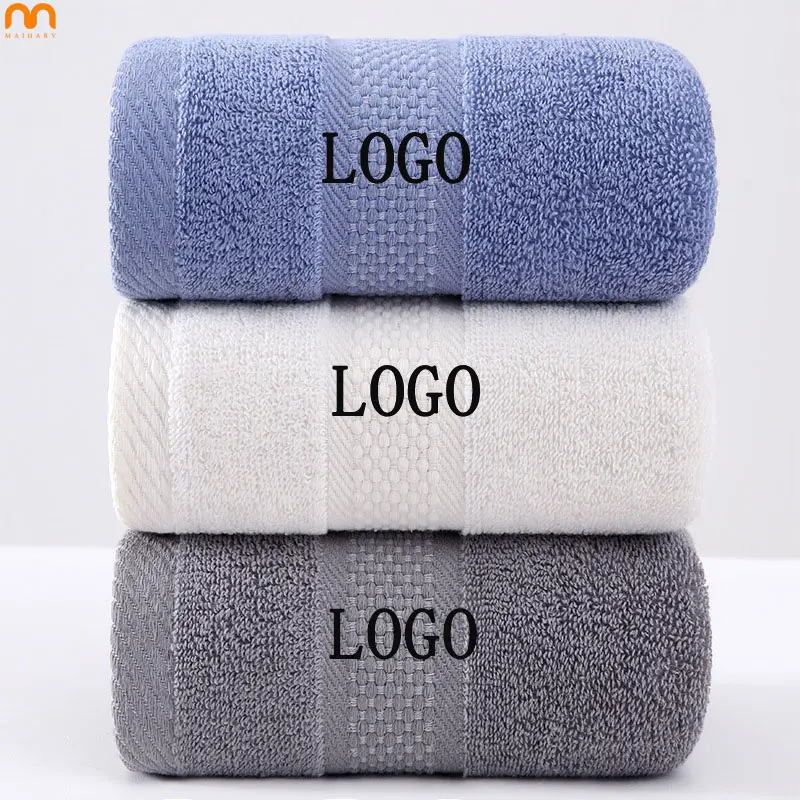 Dobby Weave Reusable Premium Logo Absorbent Breathable Quick Dry Golf Bath Beach Cotton Towels