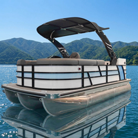 Luxe Aluminium Électrique Flottant Partie De Pêche Barge Maison Bateau Pontons Petits Pontons Bateaux Kits Ponton Bateau Avec Moteur
